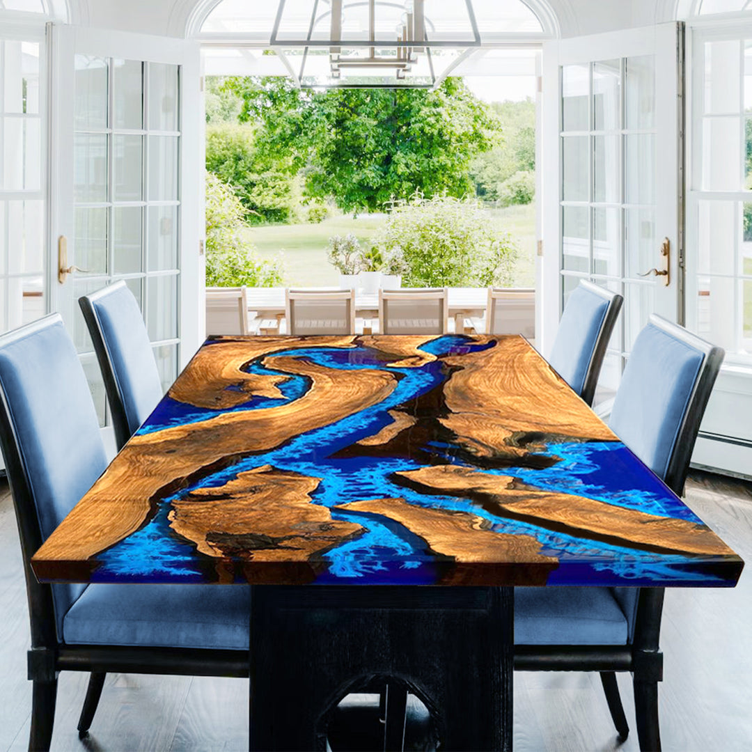 Black walnut table,epoxy table,dining table,resin table,River table,kitchen table,epoxy table top,epoxy counter top,black epoxy table,custom epoxy resin table，blue epoxy table,custom epoxy table,epoxy resin table