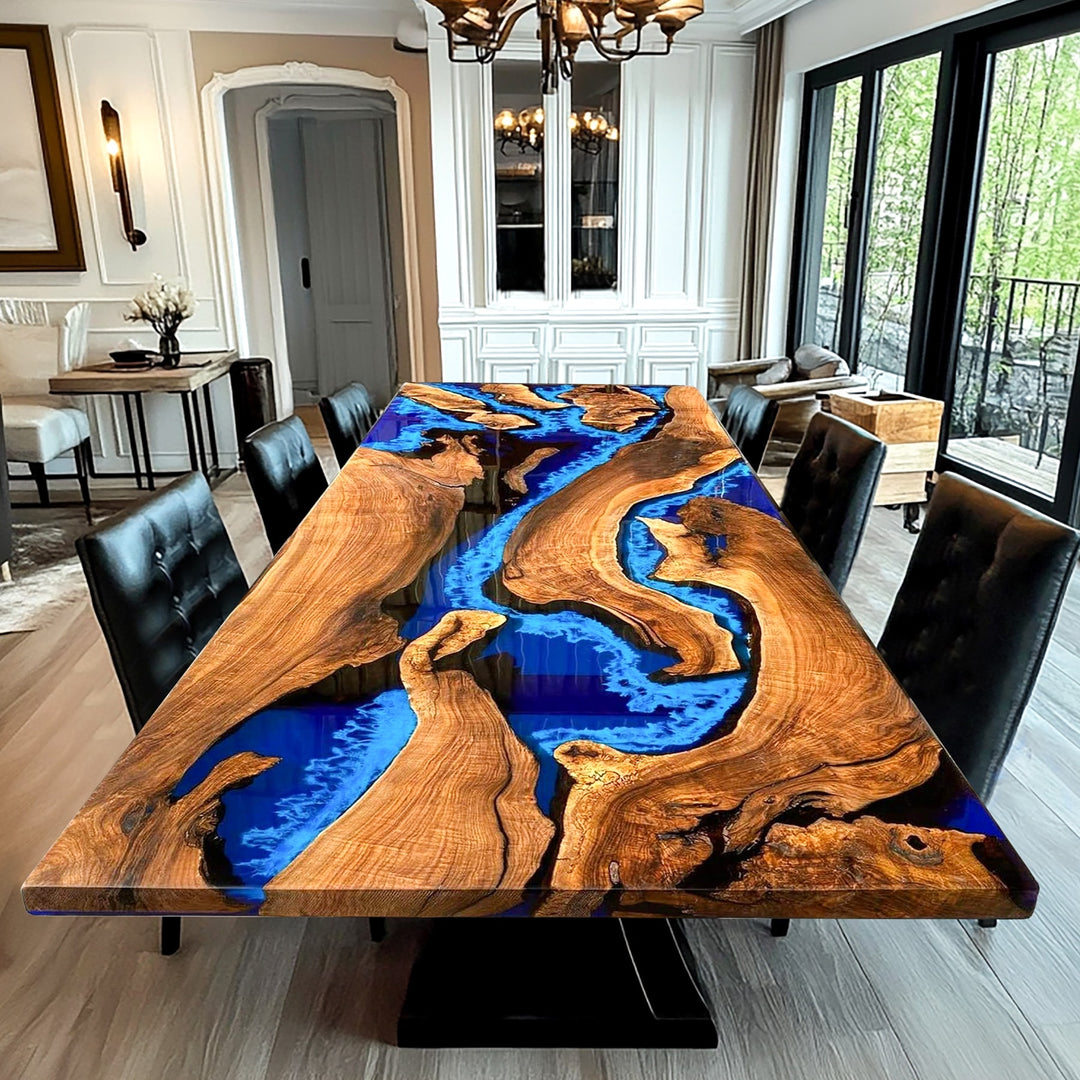 Black walnut table,epoxy table,dining table,resin table,River table,kitchen table,epoxy table top,epoxy counter top,black epoxy table,custom epoxy resin table，blue epoxy table,custom epoxy table,epoxy resin table