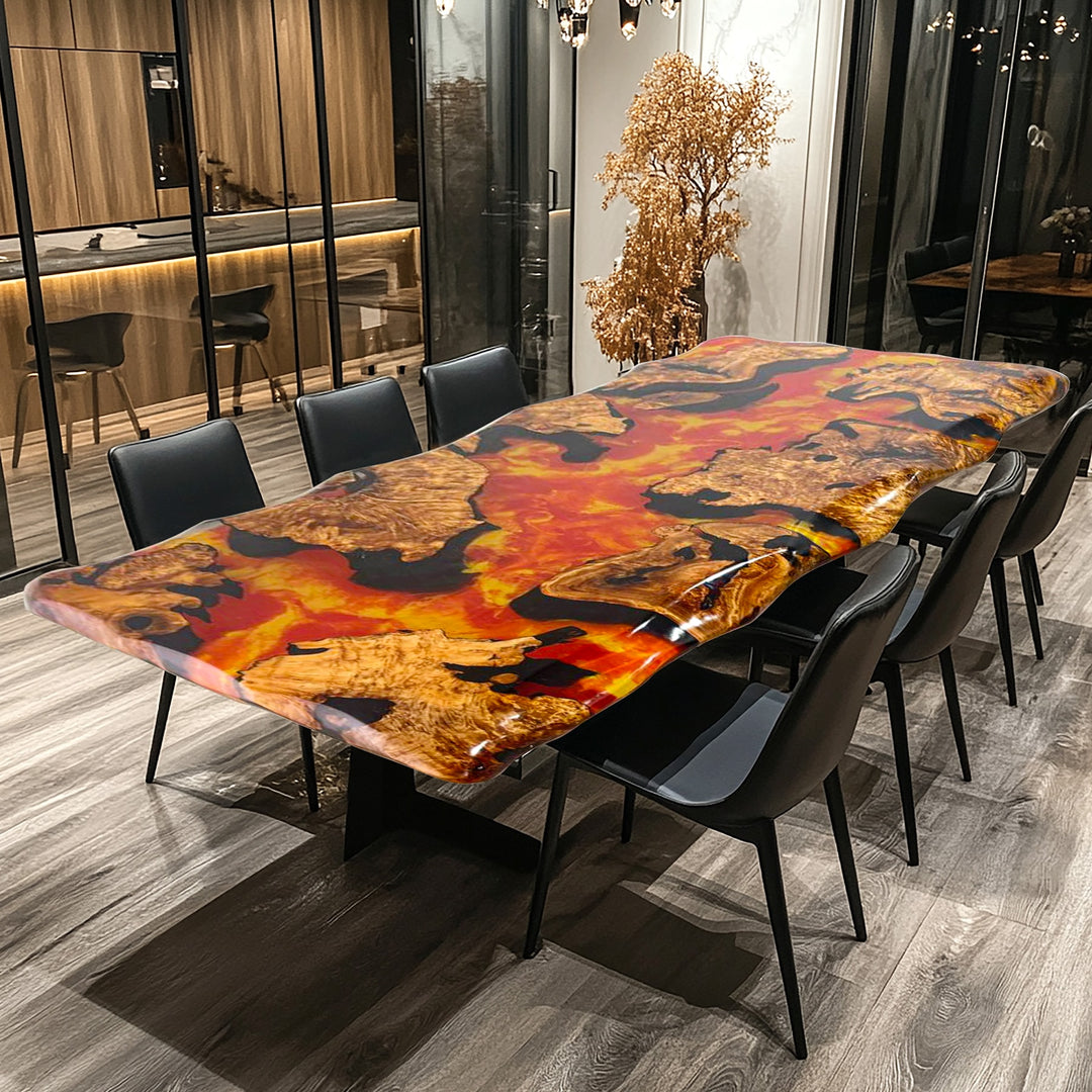 Epoxy Fire Lava Table Flame Table