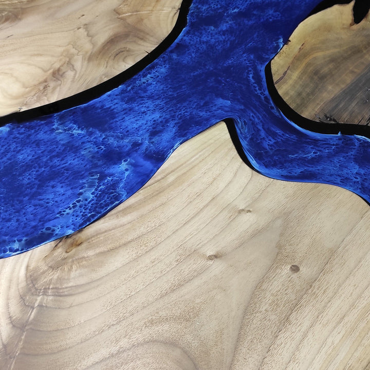 Black walnut table,epoxy table,dining table,resin table,River table,kitchen table,epoxy table top,epoxy counter top,Blue epoxy table