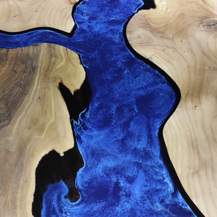 Black walnut table,epoxy table,dining table,resin table,River table,kitchen table,epoxy table top,epoxy counter top,Blue epoxy table