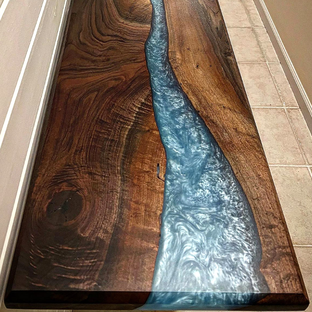 Custom Seawave Epoxy Resin Console Table CRT-024