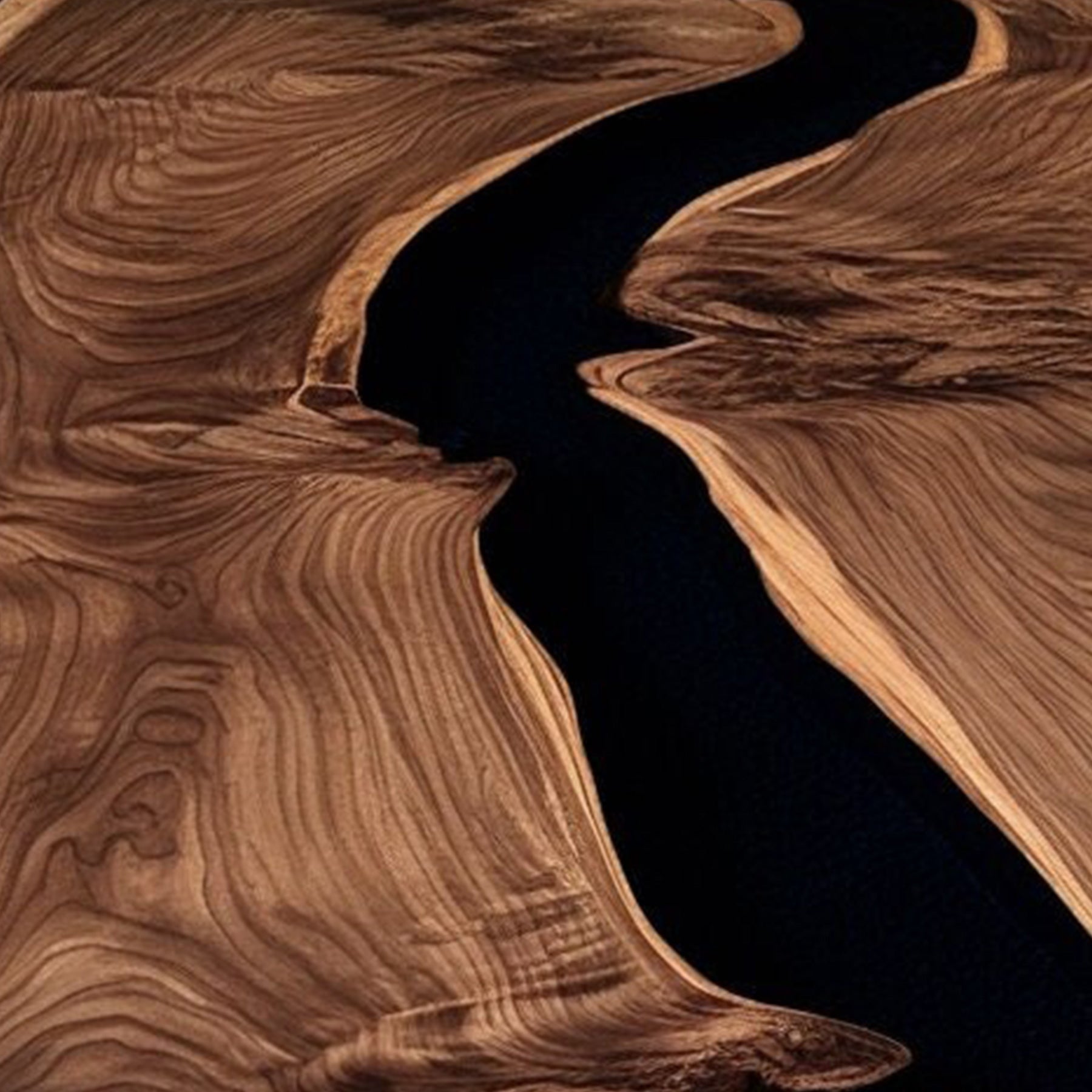 Custom Seawave Walnut Epoxy Resin River Office Desk CRT-002