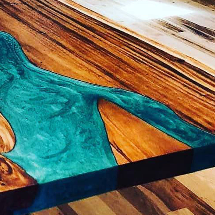 Custom Walnut Epoxy Kitchen Table Top CRT-110