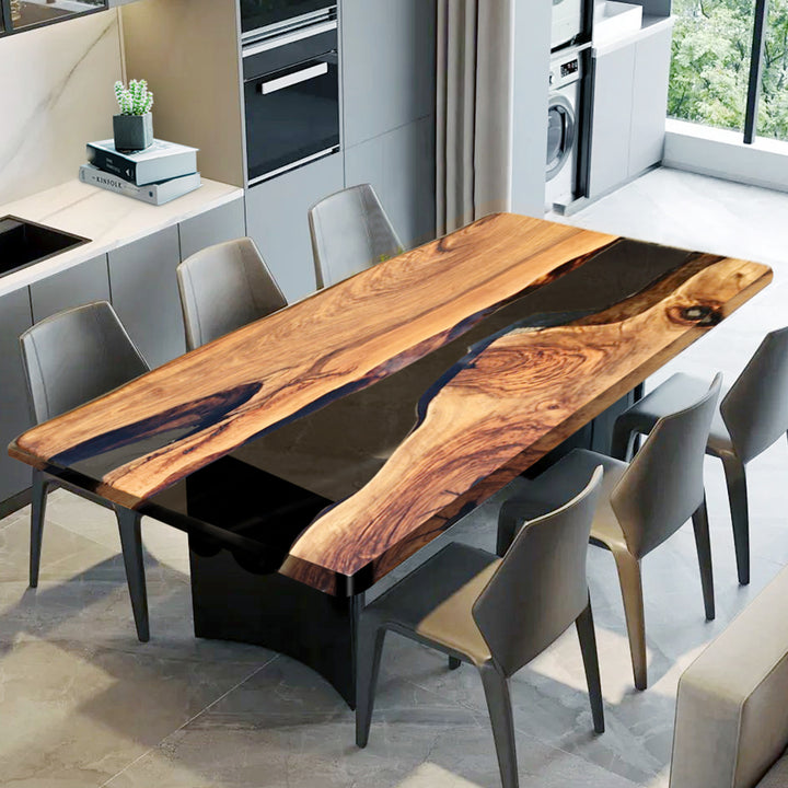 Black walnut table,epoxy table,dining table,resin table,River table,kitchen table,epoxy table top,epoxy counter top,black epoxy table,custom epoxy resin table