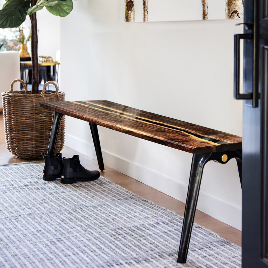 Custom Black Epoxy Resin Console Table Top CRT-031