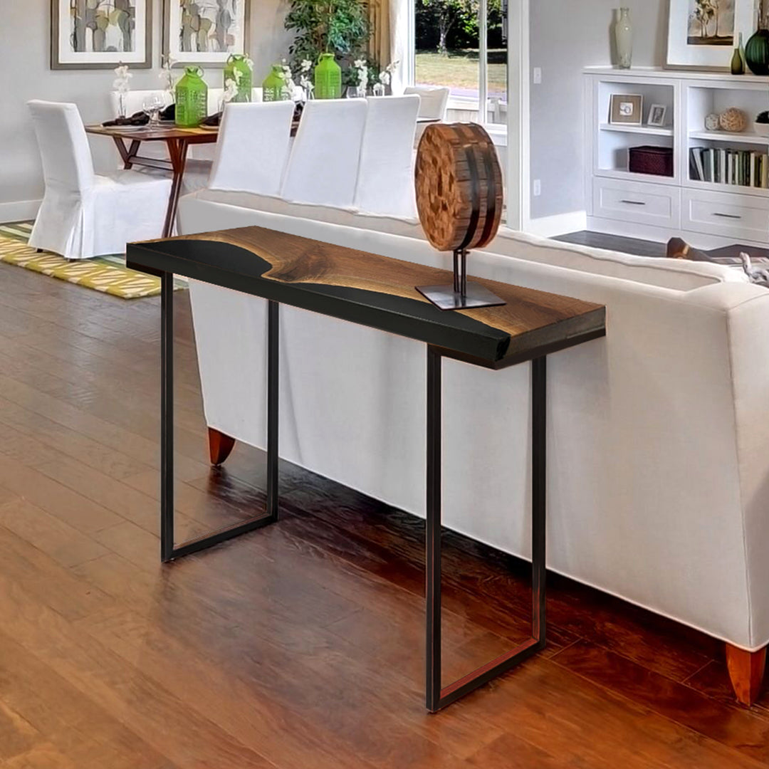 Black Epoxy Console Table