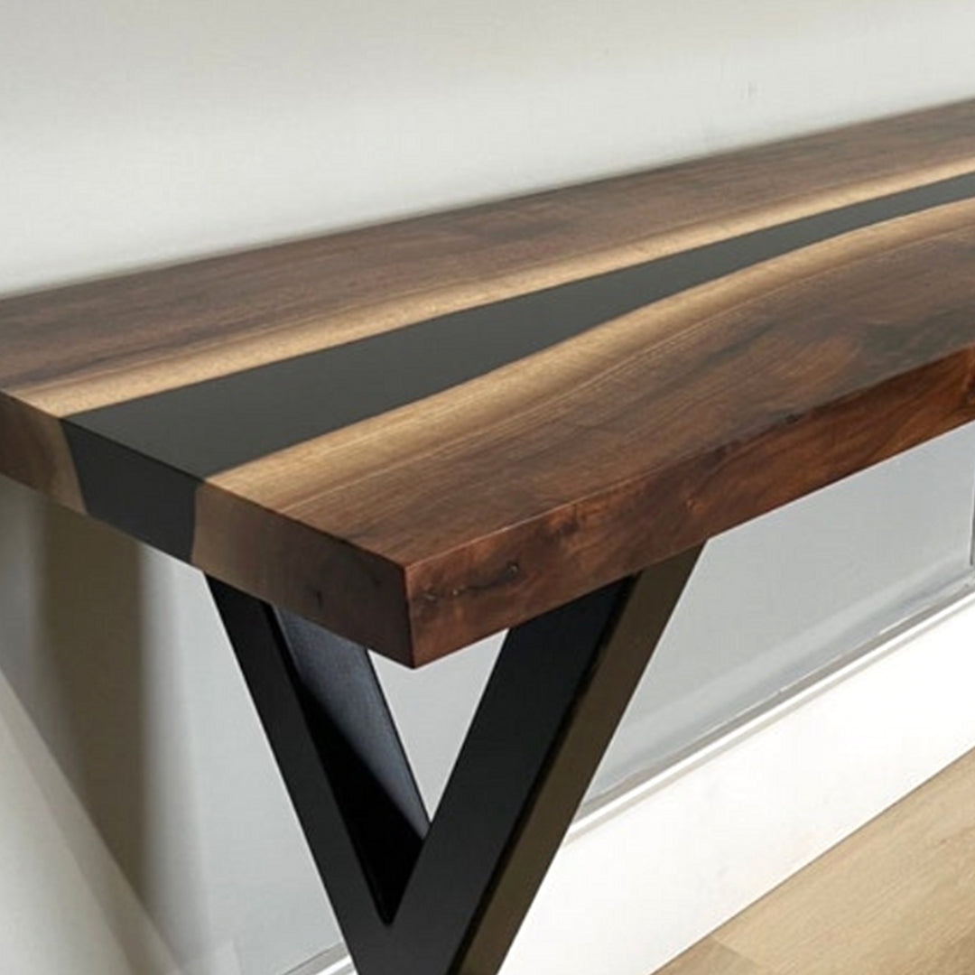 Black Epoxy Console Table