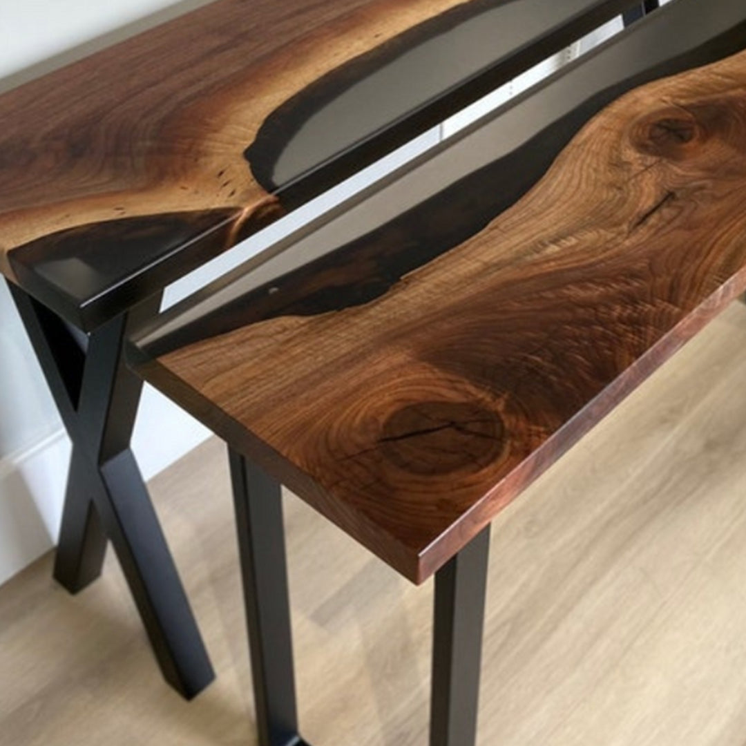 Black Epoxy Console Table