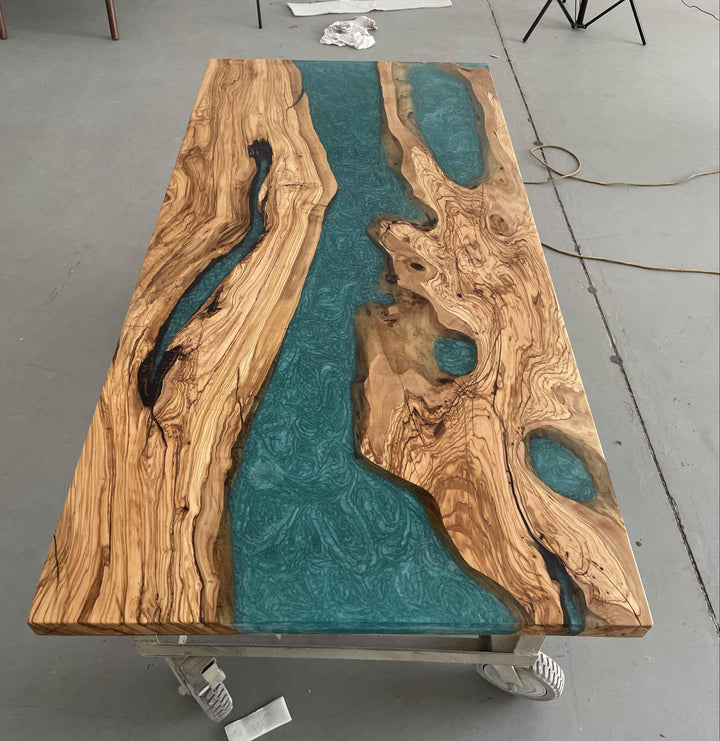 olive table,epoxy table,dining table,resin table,River table,kitchen table,epoxy table top,epoxy counter top,Blue epoxy table,green epoxy table,epoxy wood tables,wood slab table with wood