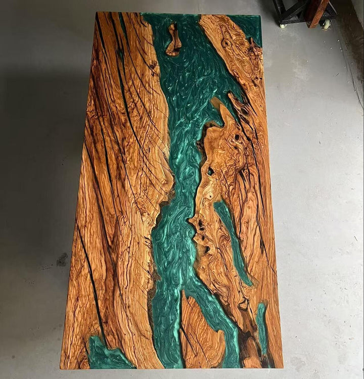 olive table,epoxy table,dining table,resin table,River table,kitchen table,epoxy table top,epoxy counter top,Blue epoxy table,green epoxy table,epoxy wood tables,wood slab table with wood
