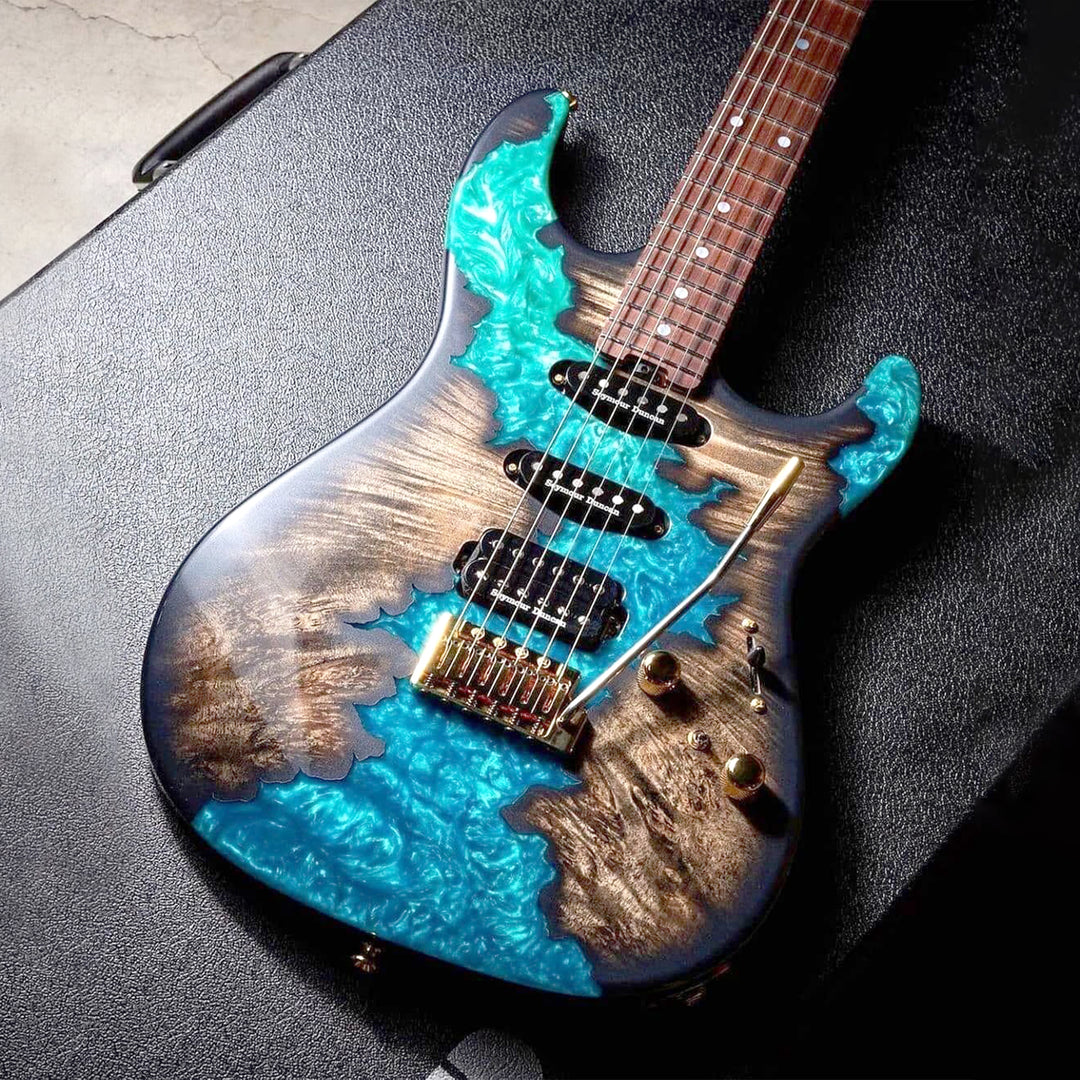 Custom Epoxy Resin and Wood Electric Guitar CRG-01