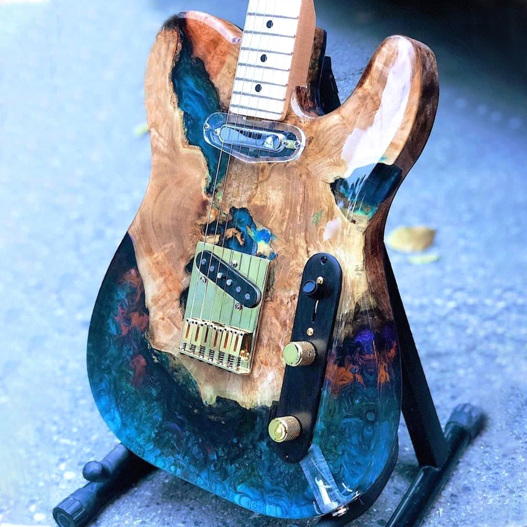 Custom Epoxy Resin and Wood Electric Guitar CRG-01