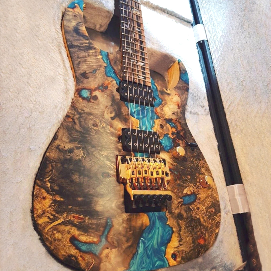 Custom Epoxy Resin and Wood Electric Guitar CRG-01