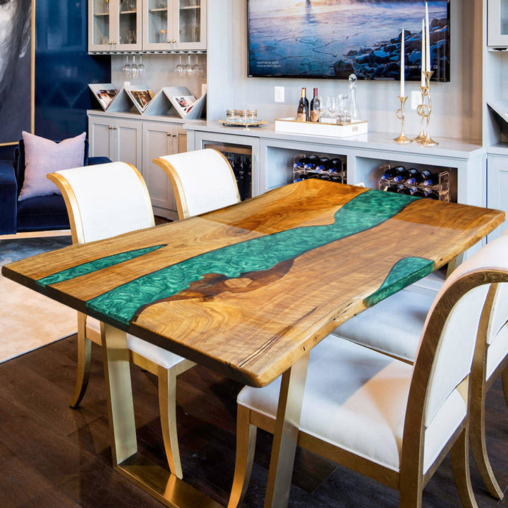 SEAWAVE Live Edge Black Walnut Kitchen Dining Table 36"Wx72"L