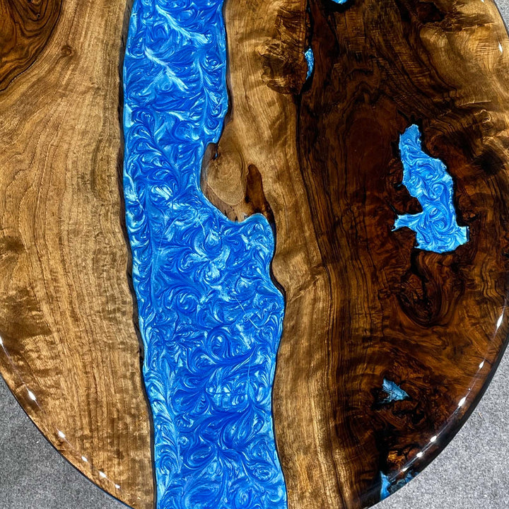 Designer black walnut epoxy river oval table modern art furniture