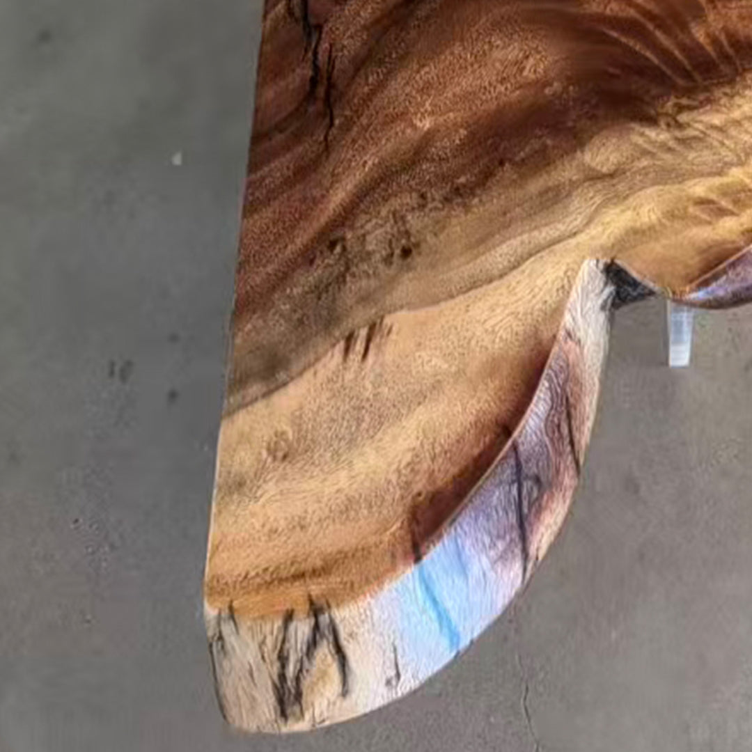 Custom solid walnut live edge table for minimalist luxury apartments