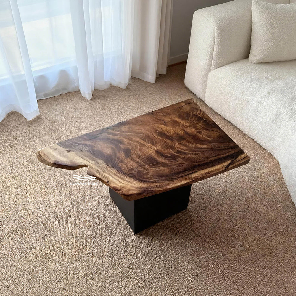 Luxury solid walnut live edge table for modern New York minimalist homes