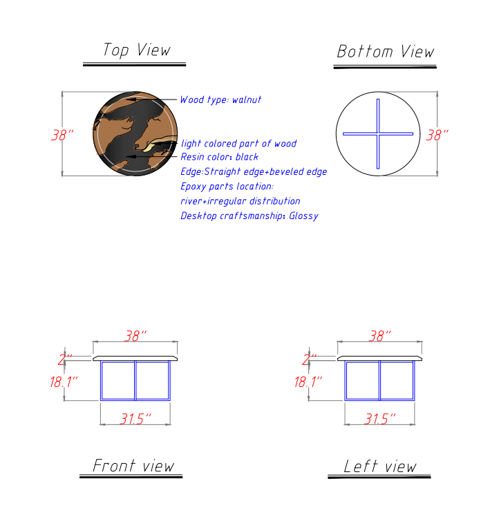 Modern industrial walnut resin coffee table for loft and urban interiors