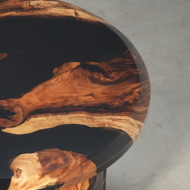 Luxury walnut epoxy resin coffee table inspired by New York loft design