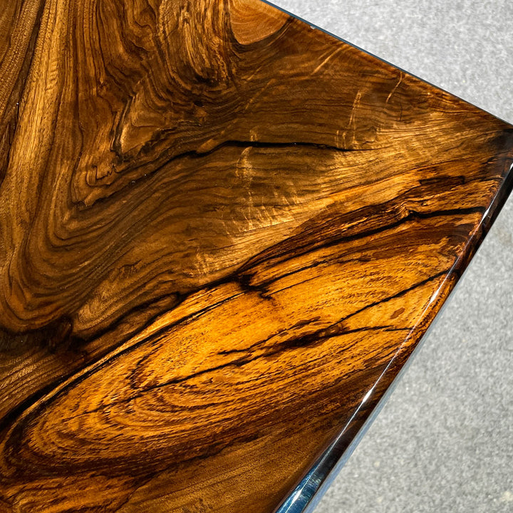 Handcrafted luxury walnut epoxy river furniture dining table