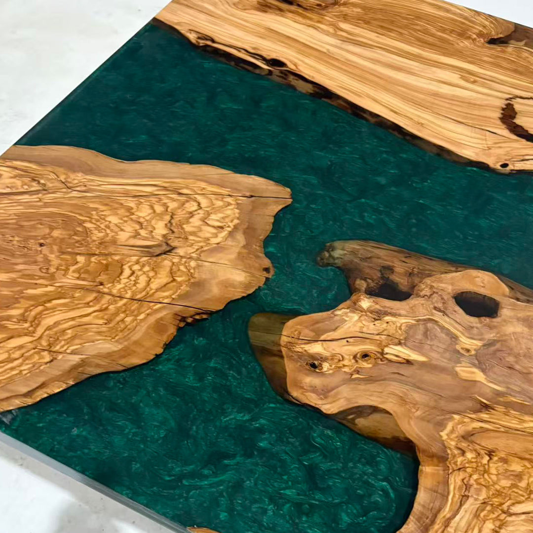 Contemporary Wood and Resin Dining Table for Coastal Interiors