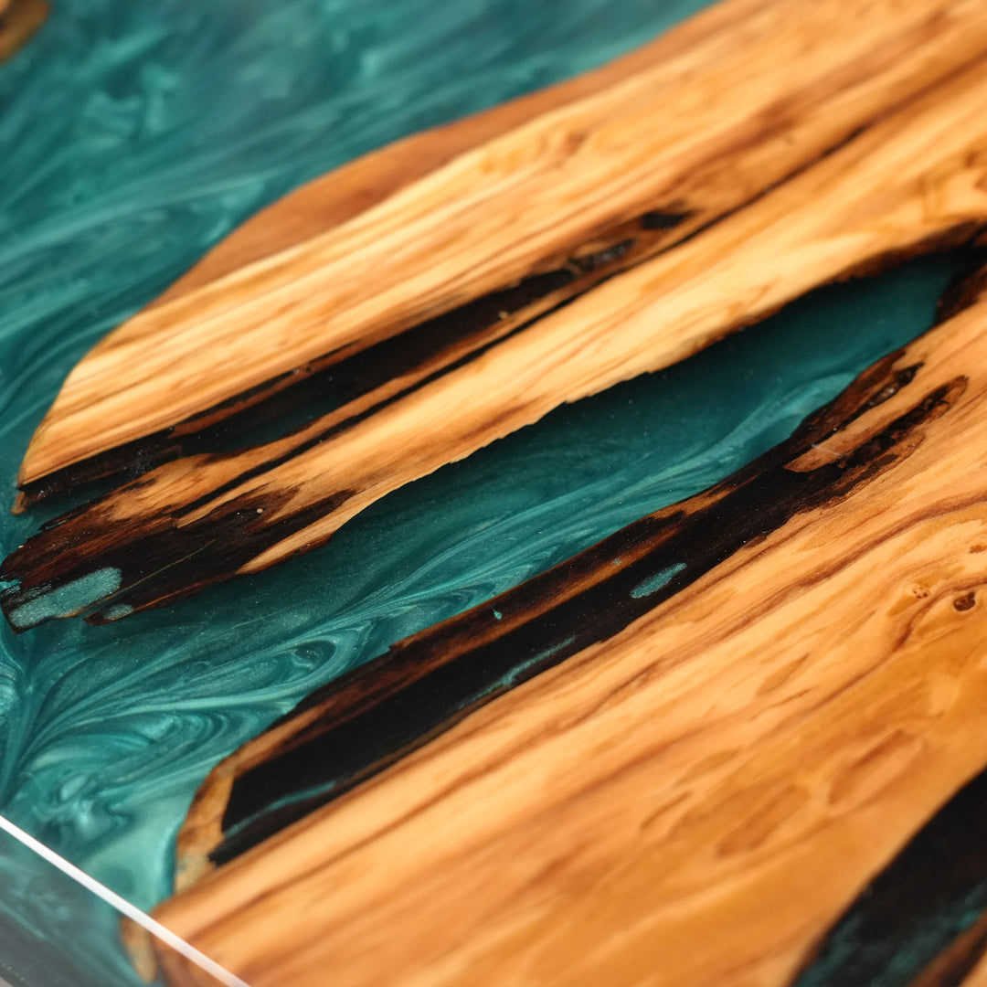 San Diego inspired coastal resin river dining table