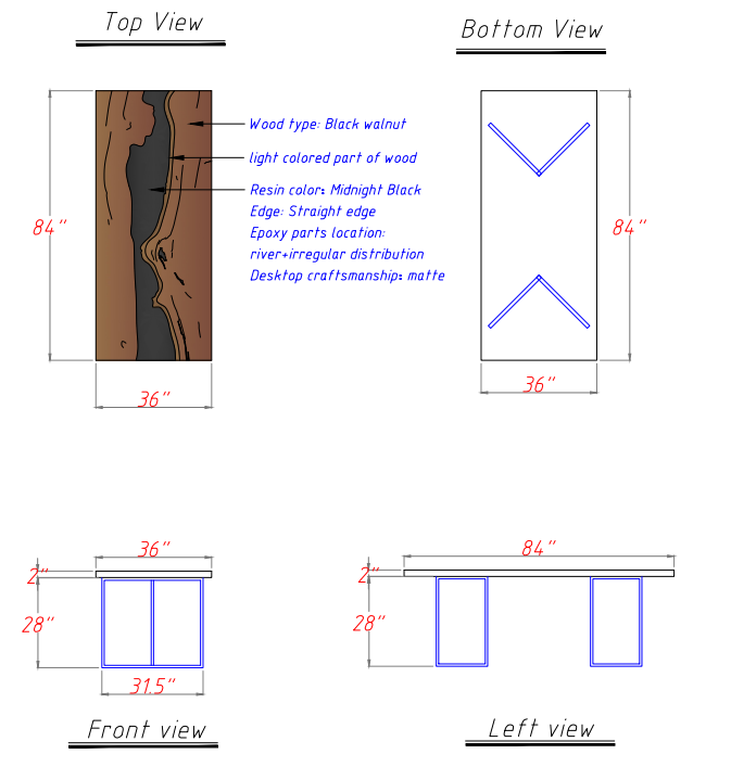 Minimalist epoxy river table for modern home dining