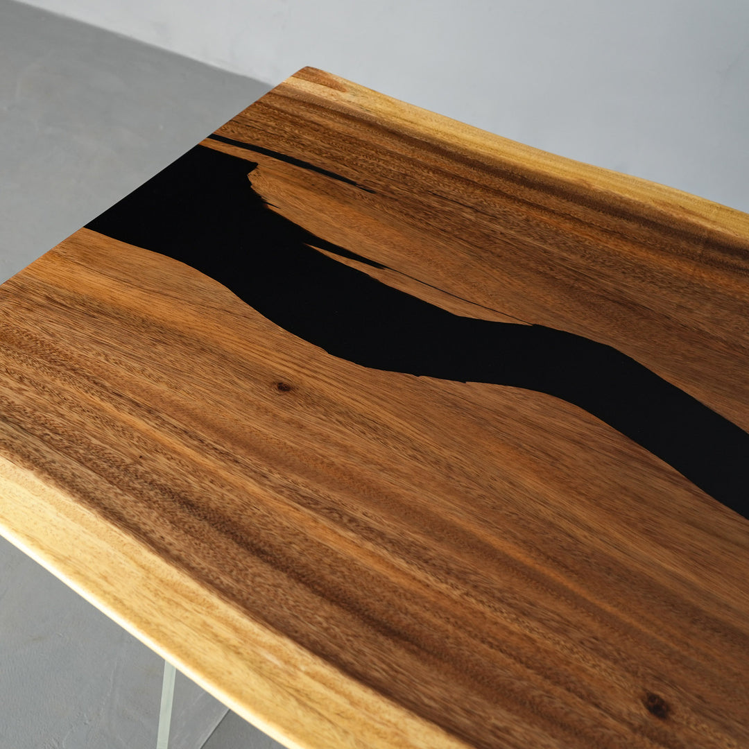 Modern walnut resin table for contemporary home interiors