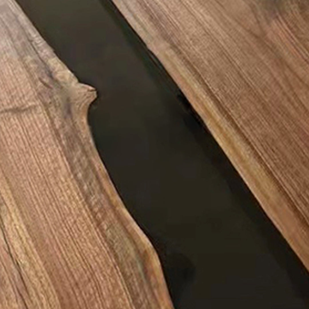 Custom Black Walnut Black Epoxy Kitchen Dining Table CRT-157