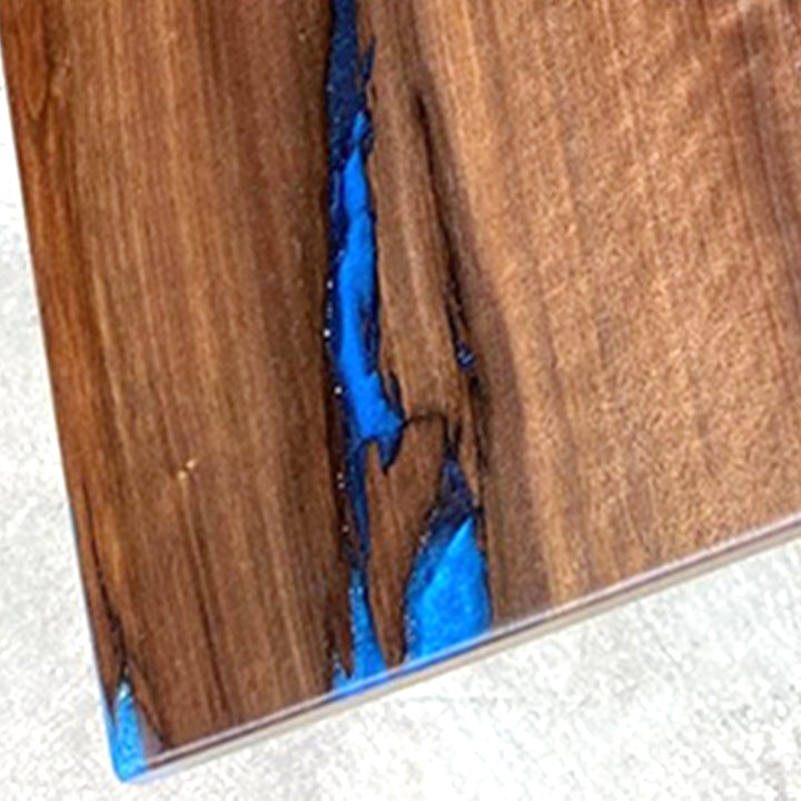 Custom Black Walnut Blue Epoxy River Table CRT-167