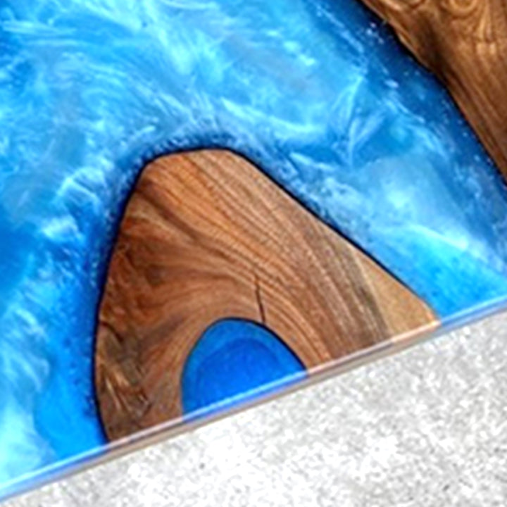 Custom Black Walnut Blue Epoxy River Table CRT-167