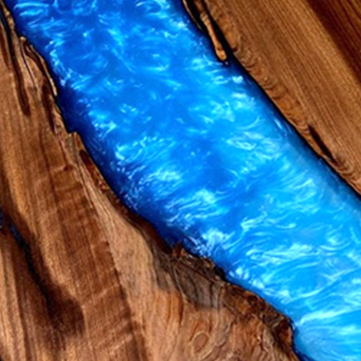 Custom Black Walnut Blue Epoxy River Table CRT-167