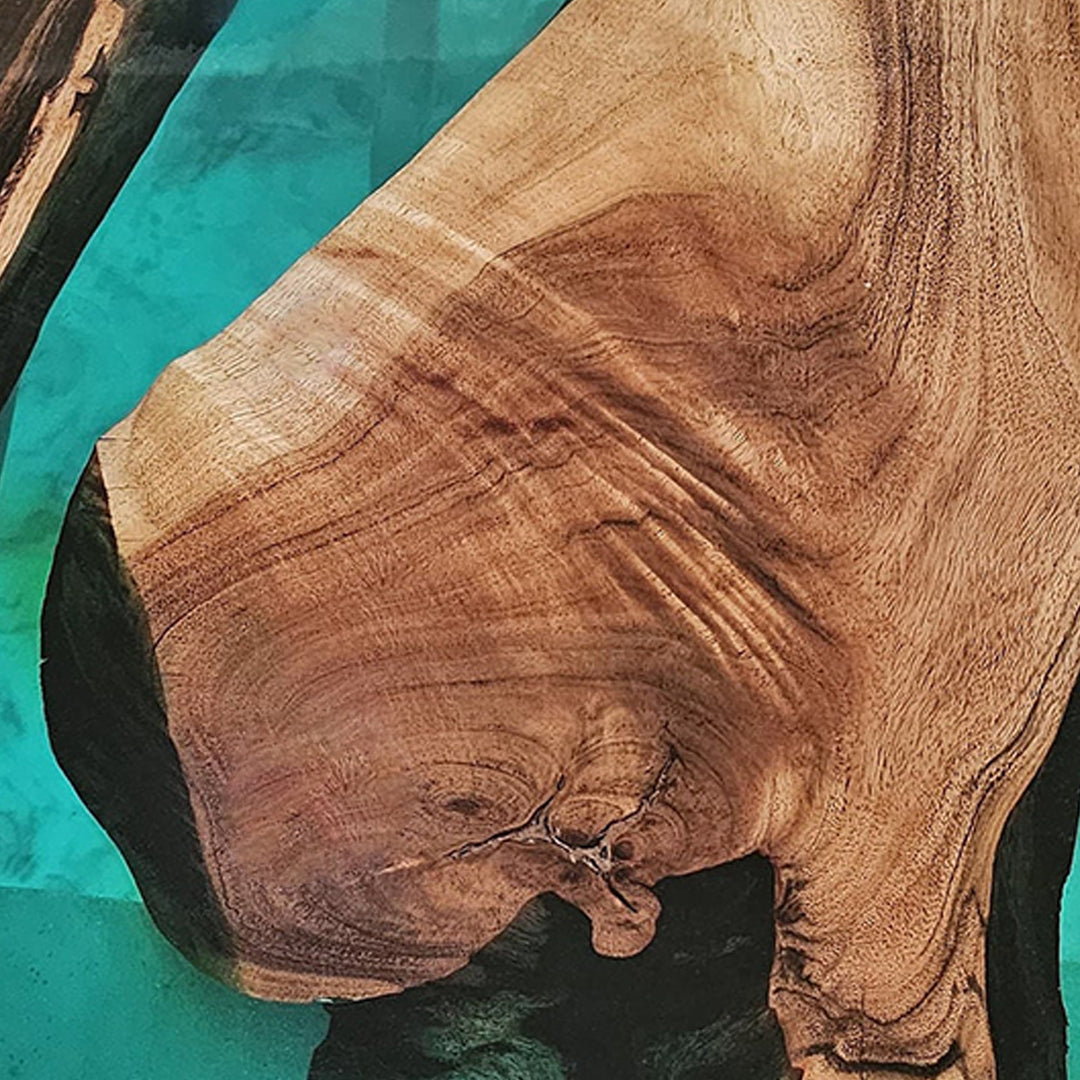 Custom Black Walnut Green Clear Resin Table CRT-183