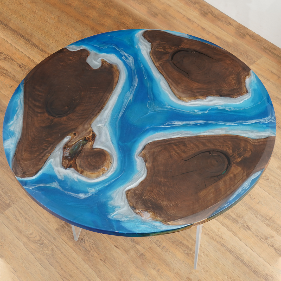 Epoxy Ocean Table,epoxy coffee table,epoxy round coffee table