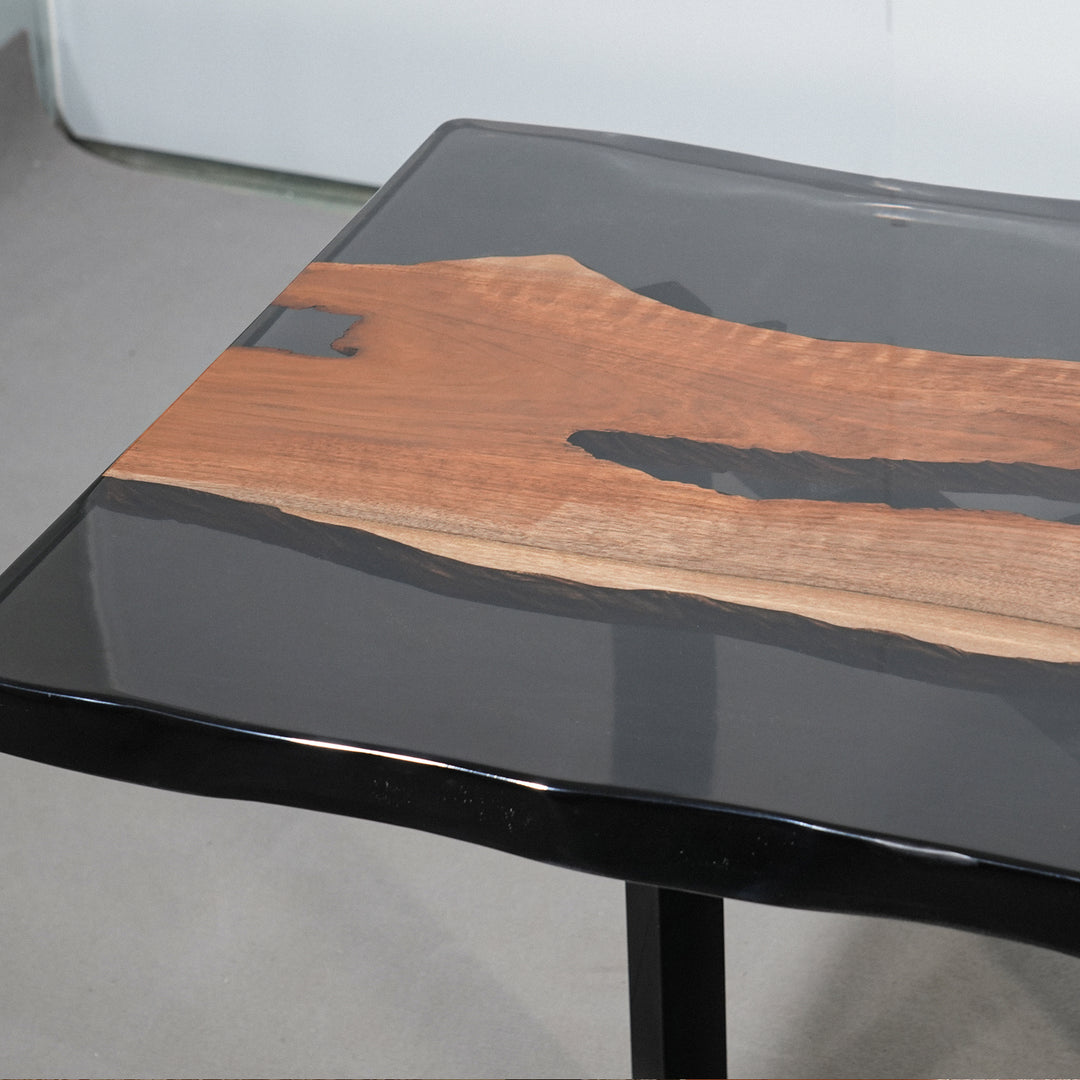 black walnut wood epoxy table,custom epoxy table,epoxy dining table,dining table,live edge wood epoxy table,epoxy resin wood table,epoxy river table,wood epoxy table