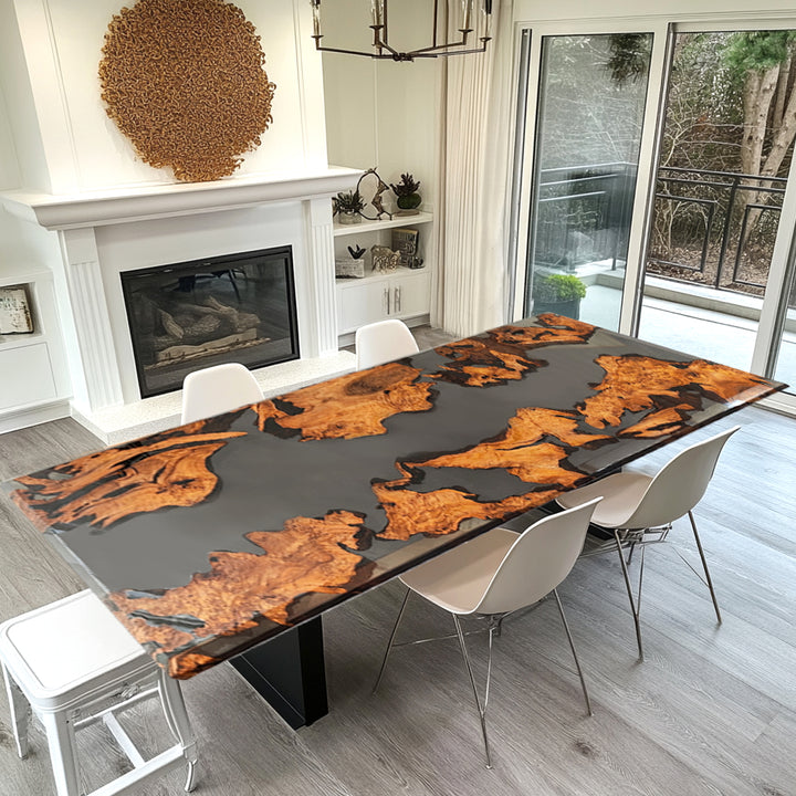 live edge epoxy dining table,epoxy table,dining table,resin table,River table,kitchen table,epoxy table top,epoxy counter top,black epoxy table,custom epoxy resin table，blue epoxy table,custom epoxy table,epoxy resin table,grow epoxy table with LED lights