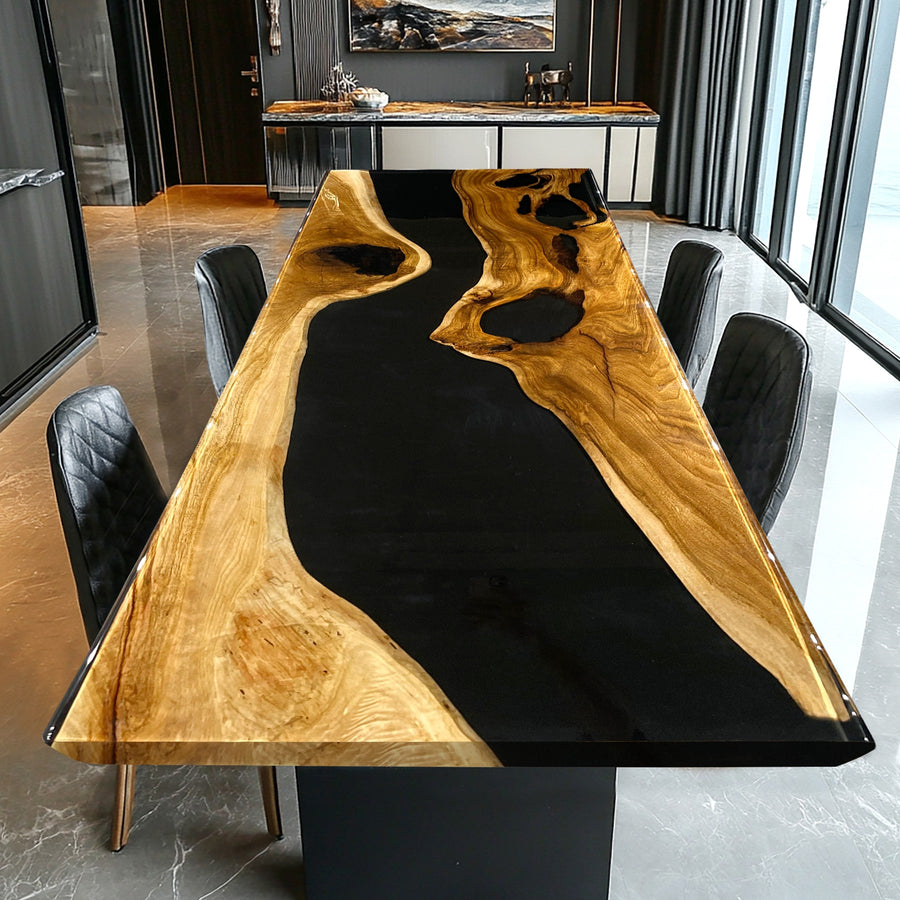 live  edge dining table,epoxy river table,custom epoxy table