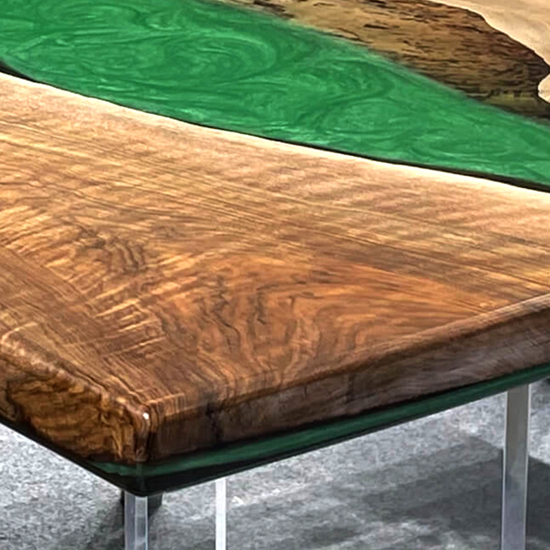 Custom Walnut Slab Green River Epoxy Table Top CRT-182