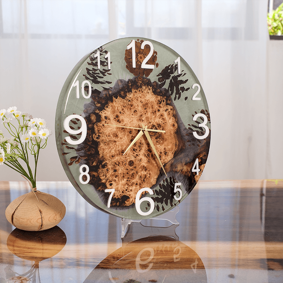 Seawave Poplar Wood Epoxy Wall Clock – 40cm x 40cm x 3cm