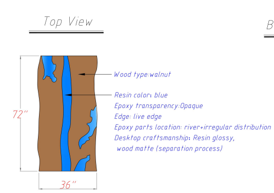 Custom Live Edge Walnut River Epoxy Tables CRT-122
