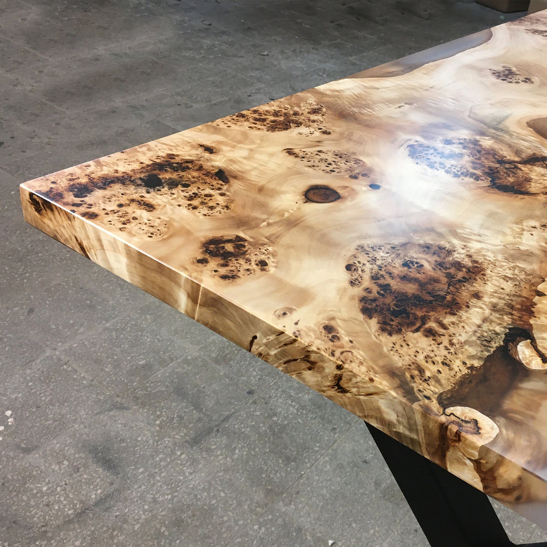 Custom Poplar Translucent White Resin Dining Table CRT-180