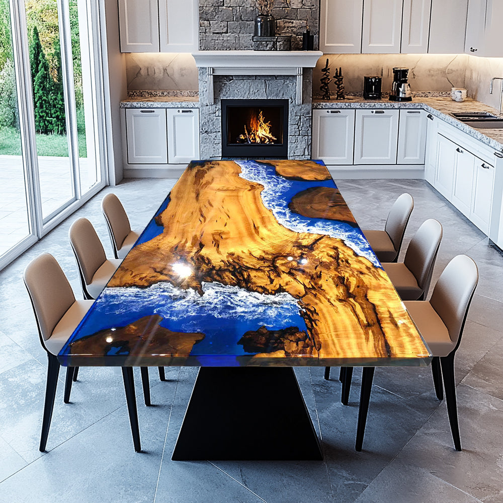 live edge epoxy dining table,epoxy river table