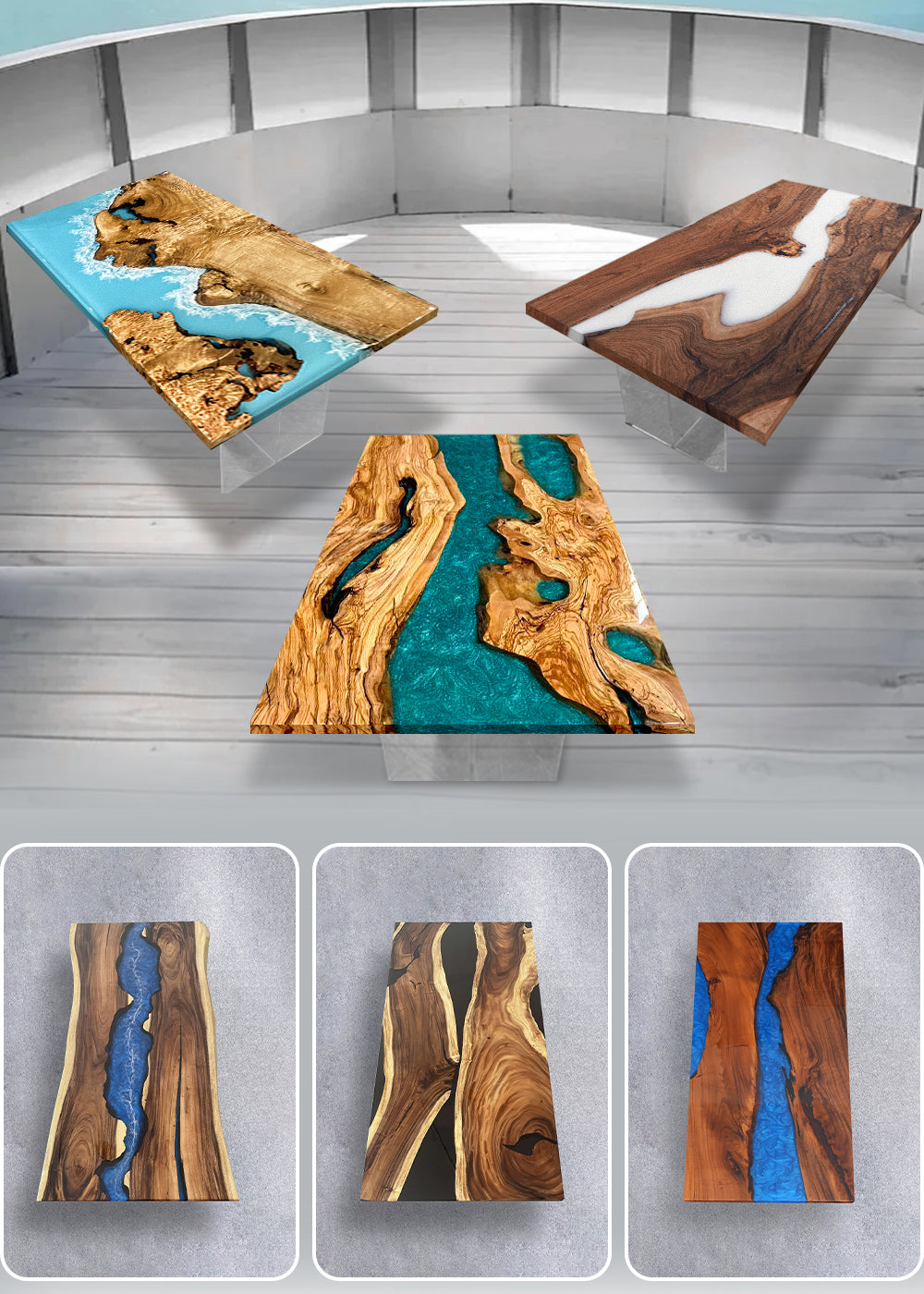 live edge epoxy dining table