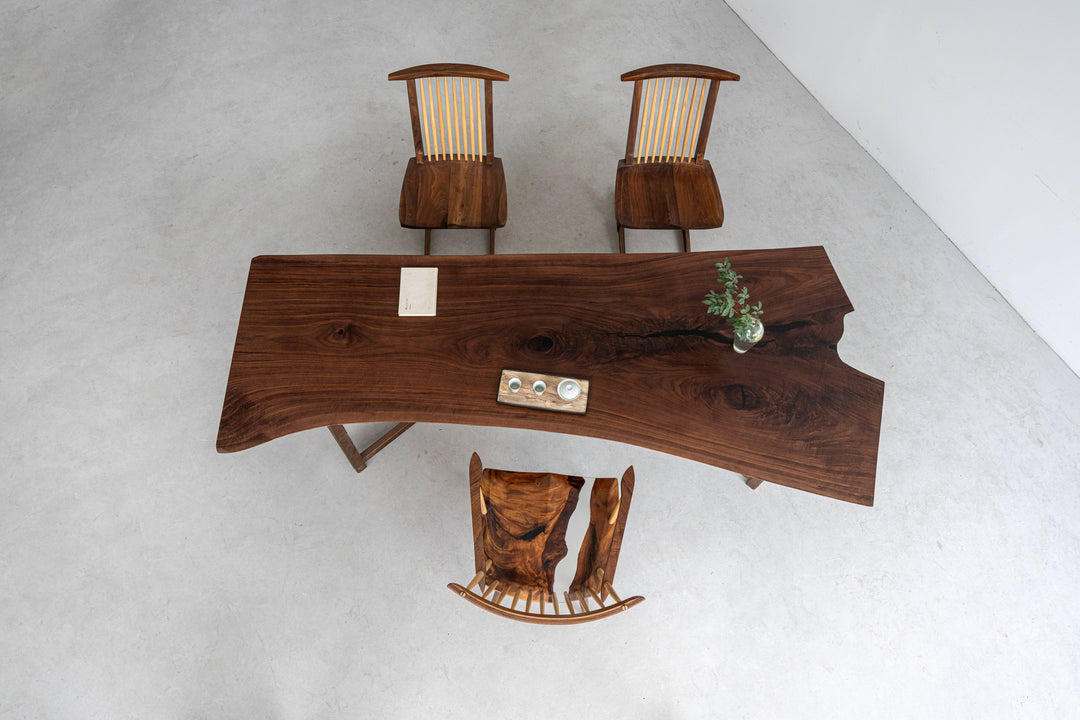 black walnut table,black walnut wood table,slab table,dining table