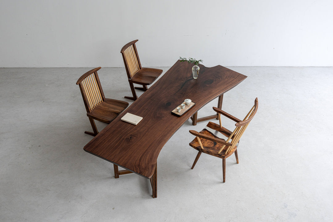 black walnut table,black walnut wood table,slab table,dining table