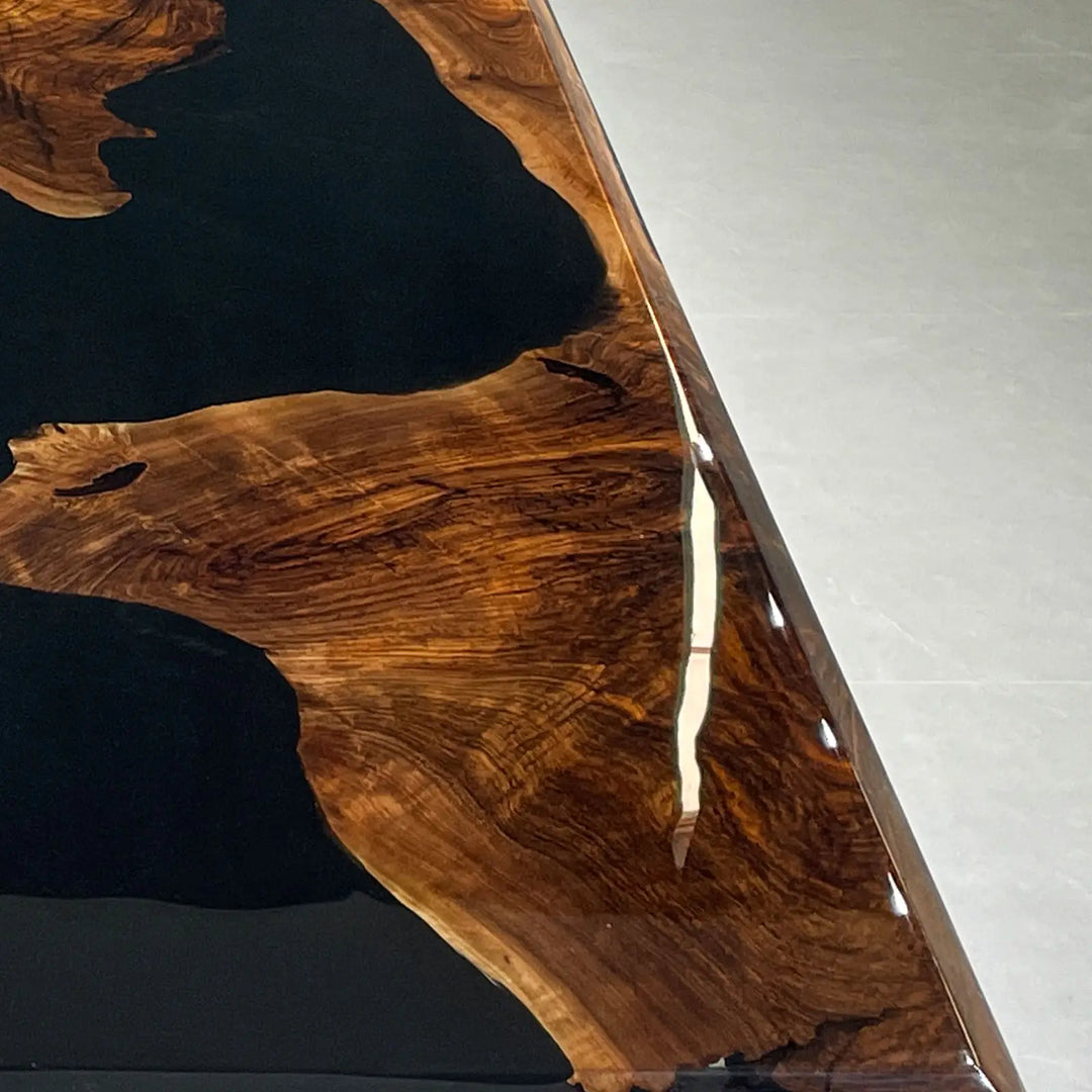 Seawavetable-modern luxury black walnut river table for dining room interior