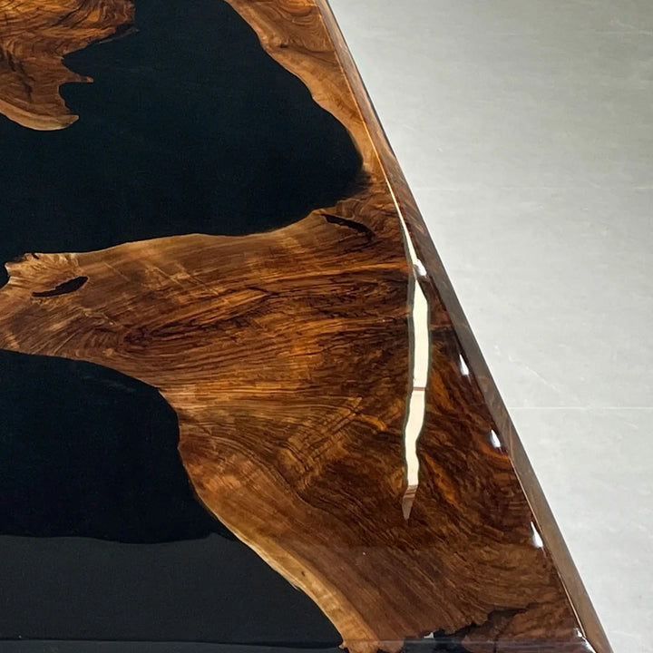 Seawavetable-modern luxury black walnut river table for dining room interior