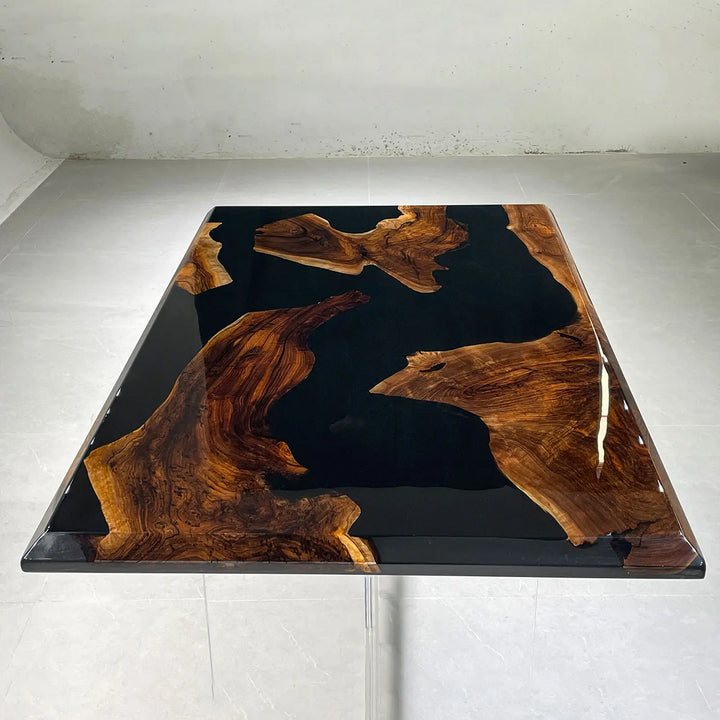 Seawavetable-large black walnut river dining table modern minimalist home furniture