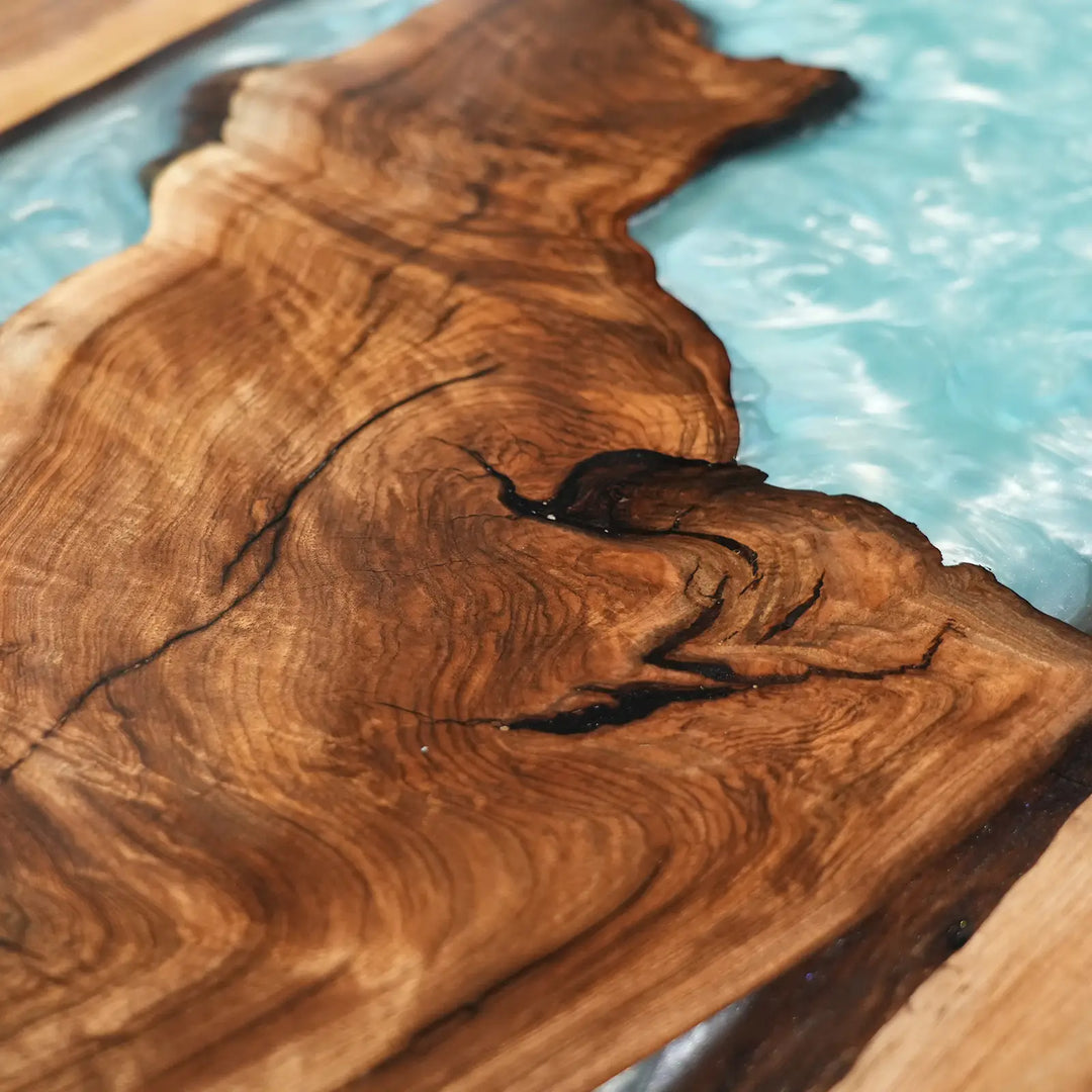 Seawavetable‑luxury‑dining‑piece‑black‑walnut‑iridescent‑green‑resin‑river